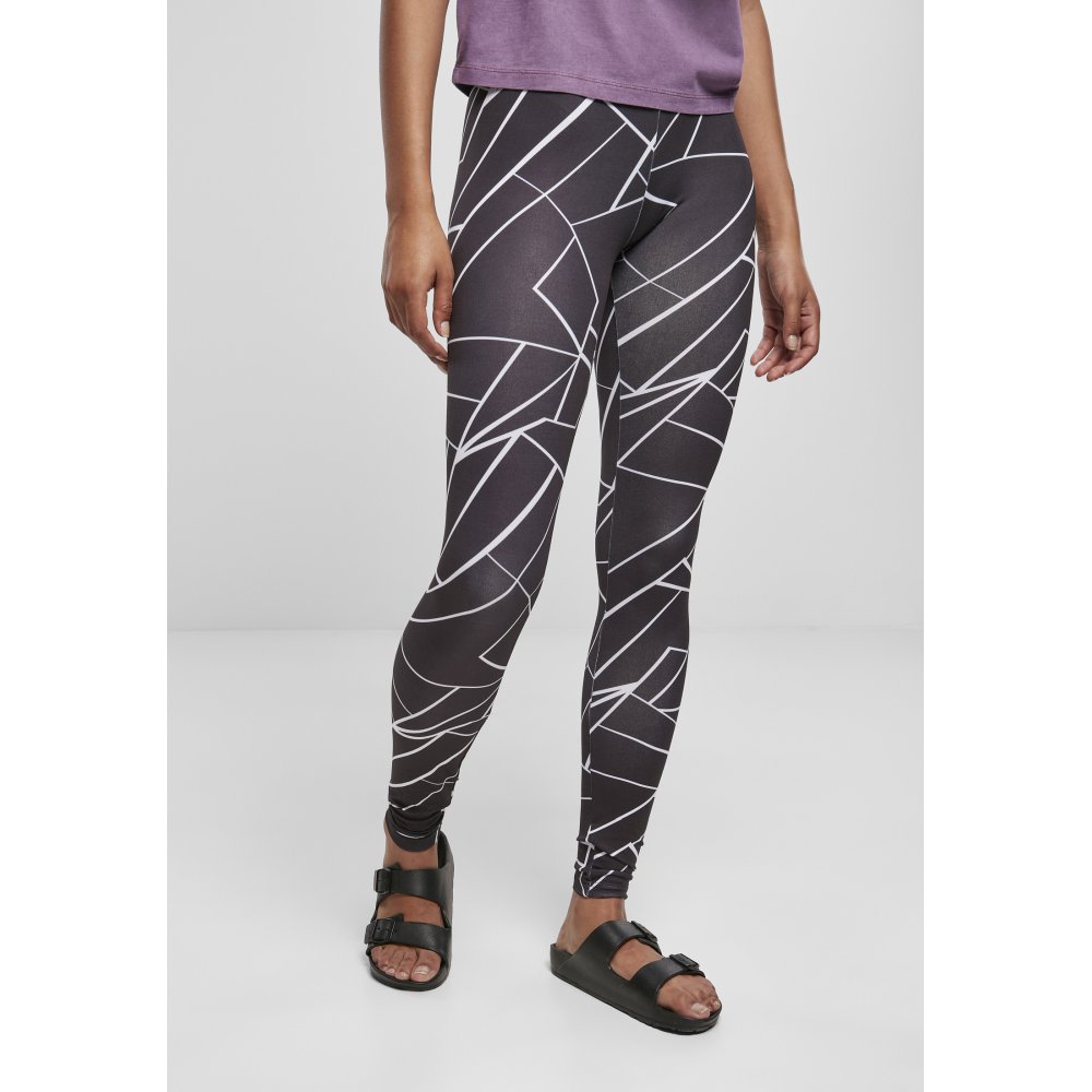 Urban Classics - AOP geometric Leggings - Noir